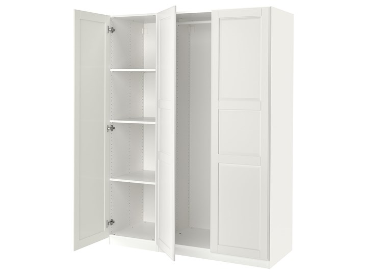 IKEA PAX / TYSSEDAL Kombinacja szafy, biały/lustro, 150x60x201 cm Szerokość 150 cm Kategoria Szafy do garderoby Głębokość 60 cm Pomieszczenie Sypialnia