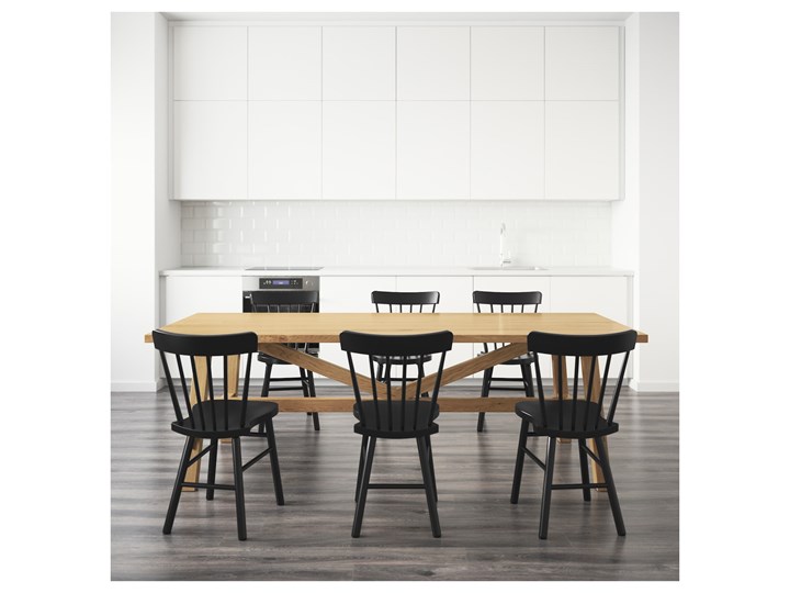 IKEA MÖCKELBY / NORRARYD Stół i 6 krzeseł, dąb/czarny, 235x100 cm Kategoria Stoły z krzesłami