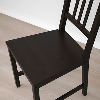 IKEA LANEBERG / STEFAN Stół i 4 krzesła, brązowy/brązowoczarny, 130/190x80 cm