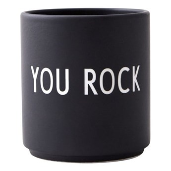Czarny porcelanowy kubek Design Letters Favourite You Rock