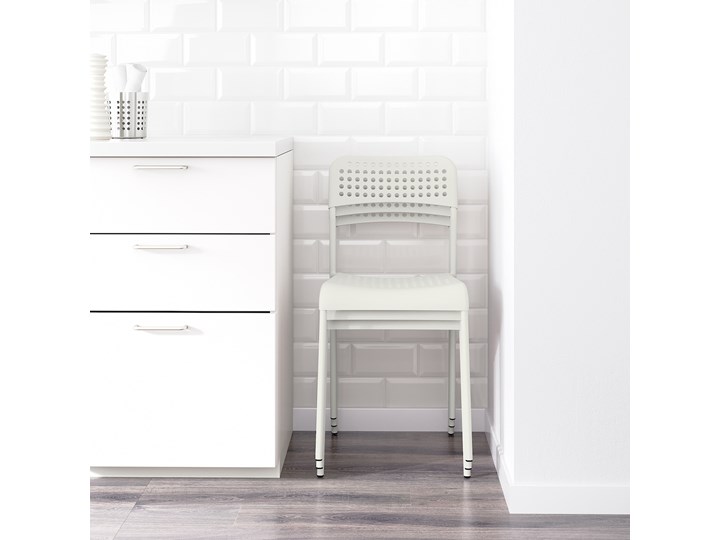 IKEA VANGSTA / ADDE Stół i 6 krzeseł, biały/biały, 120/180 cm Pomieszczenie Jadalnia