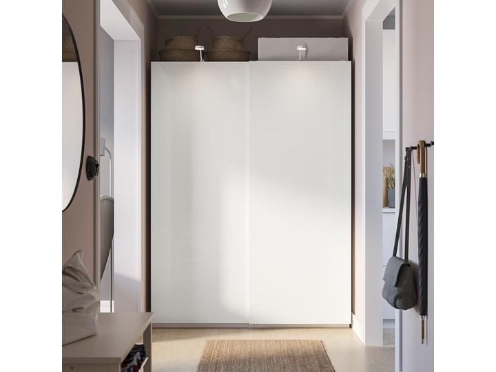 IKEA PAX / HASVIK Szafa, biały, 150x66x201 cm Głębokość 66 cm Szerokość 150 cm Kategoria Szafy do garderoby Ilość drzwi Dwudrzwiowe