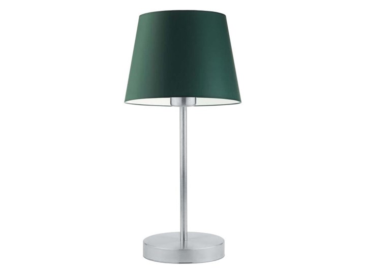 LAMPA DO SALONU PREXA STOŻEK CLASSIC Lampa biurkowa Wysokość 47 cm Stal Styl Nowoczesny Chrom Lampa z abażurem Kolor Zielony
