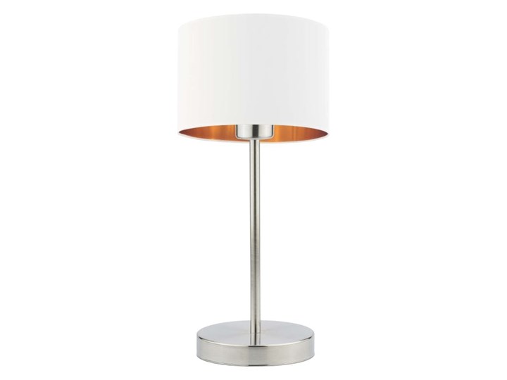 LAMPKA DO SYPIALNI PREXA WALEC GOLDEN Chrom Stal Lampa z abażurem Wysokość 47 cm Lampa biurkowa Kolor Szary