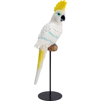 Figurka dekoracyjna biała papuga 17x12 cm