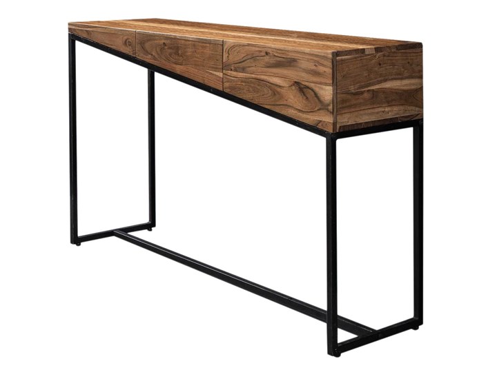 Konsola drewniana industrialna z szufladami 120x35cm Głębokość 35 cm Stojąca Szerokość 120 cm Styl Industrialny