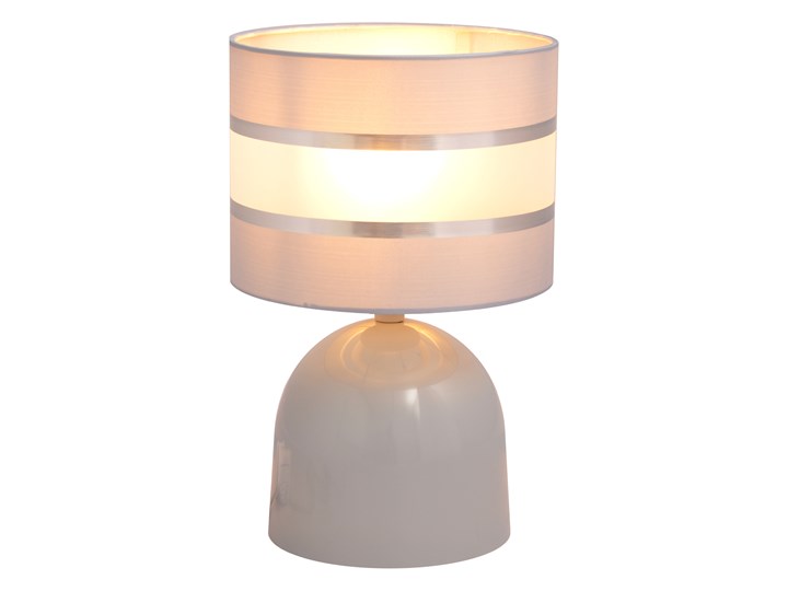 Lampka nocna HELEN B-E 0801/1 GR+SL+MAT Tworzywo sztuczne Styl Skandynawski Lampa nocna Lampa z abażurem Tkanina Wysokość 31 cm Pomieszczenie Salon