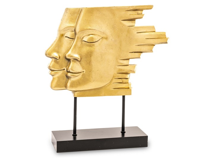 TEQUERO dekoracja złota twarz na czarnej podstawie, wys. 31 cm Tworzywo sztuczne Kolor Złoty
