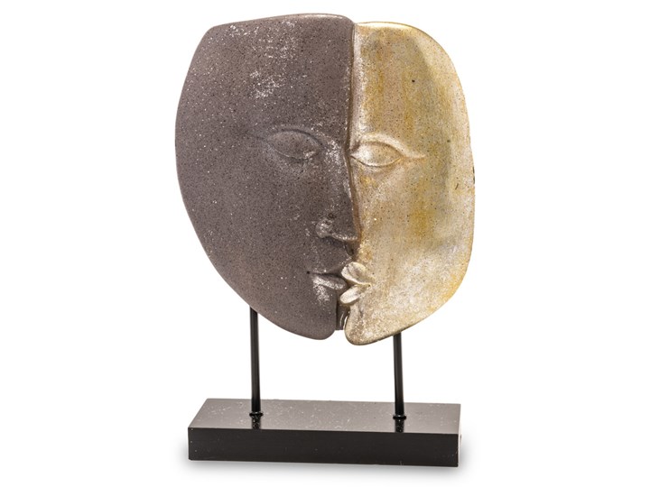 KISS figurka dwie twarze czarno-złote na podstawie, wys. 34 cm