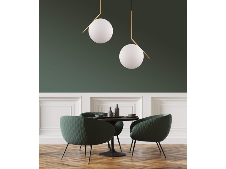 NOWOCZESNA LAMPA WISZĄCA ZŁOTA SORENTO D30 Lampa z abażurem Szkło Metal Lampa kula Lampa z kloszem Styl Nowoczesny