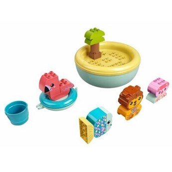 Klocki LEGO DUPLO - Moja pierwsza zabawa w kąpieli: pływająca wyspa ze zwierzątkami (10966)
