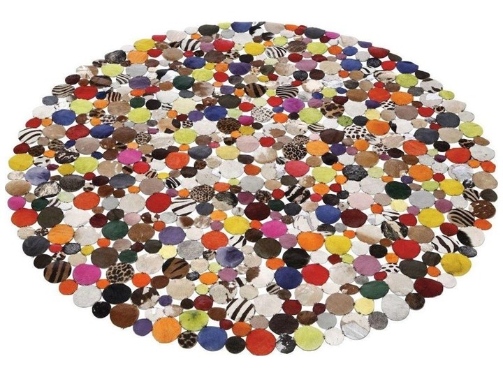 Dywan Circle Ø150 cm kolorowy Skóra Dywany Skóry Okrągły 150x150 cm Wzór Geometryczny