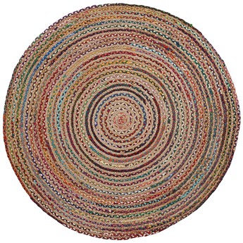 Dywan Saht okrągły juta i bawełna wielokolorowy Ø 150 cm