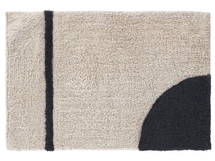 Dywanik łazienkowy Maica Circular 40 x 60 cm beżowo-czarny Kolor Beżowy 40x60 cm Prostokątny Kategoria Dywaniki łazienkowe