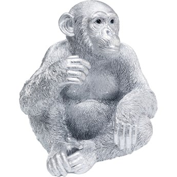 Figurka dekoracyjna małpa srebrna 48x41 cm