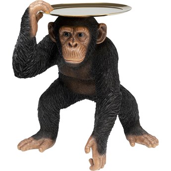Figurka dekoracyjna brązowa małpa z tacką 45x36 cm