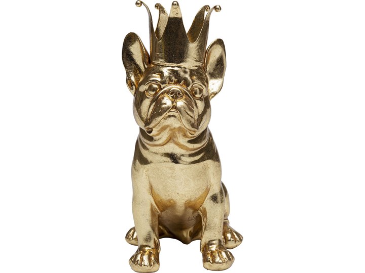 Figurka dekoracyjna Crowned Dog 19x24 cm złota Kolor Złoty Zwierzęta Kategoria Figury i rzeźby