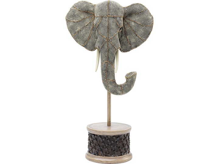 Figurka dekoracyjna Elephant Head Pearls 28x49 cm kolorowa Zwierzęta Tworzywo sztuczne Kolor Wielokolorowy