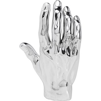 Figurka dekoracyjna srebrna dłoń 23x11 cm
