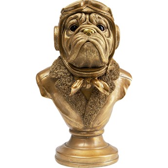 Figurka dekoracyjna złota pies pilot 22x18 cm