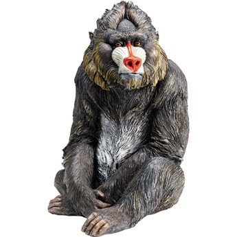 Figurka dekoracyjna brązowa siedząca małpa 30x27 cm