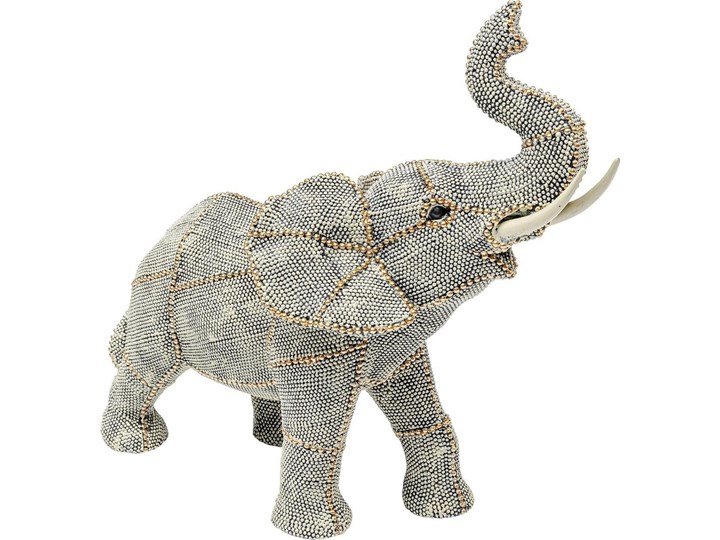 Figurka dekoracyjna Walking Elephant Pearls 29x27 cm kolorowa Kolor Biały Tworzywo sztuczne Zwierzęta Kategoria Figury i rzeźby