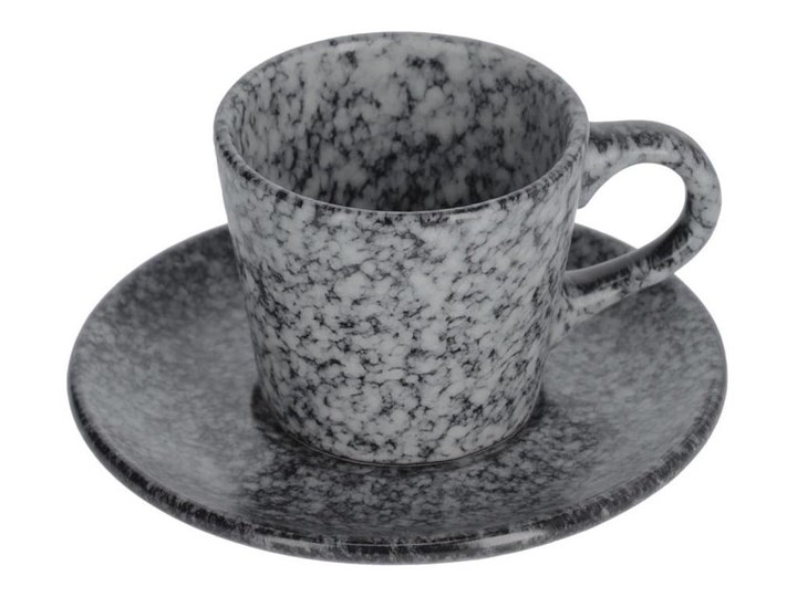 Filiżanka ceramiczna do kawy ze spodkiem czarna 6x6 cm