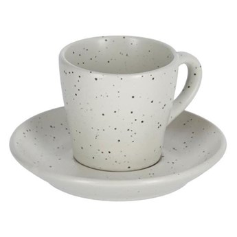 Filiżanka do kawy ze spodkiem Aratani z jasnoszarej ceramiki