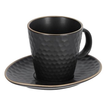 Filiżanka do kawy i spodek Manami ceramiczny czarny