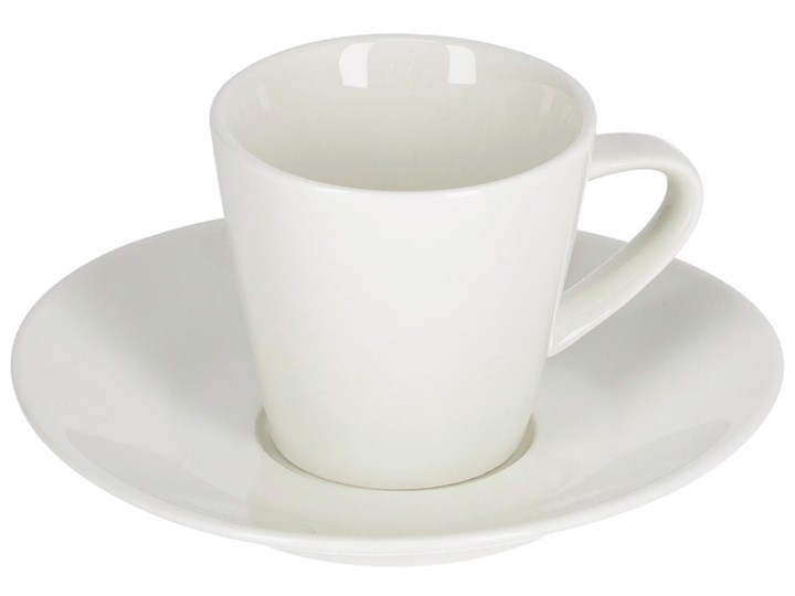 Filiżanka do kawy ze spodkiem Pierina porcelanowa biała Porcelana Filiżanka ze spodkiem Kolor Biały