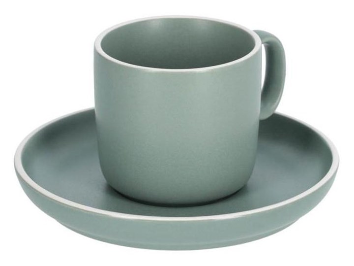 Filiżanka do kawy ze spodkiem Shun porcelanowy zielony Kolor Biały Filiżanka do herbaty Porcelana Filiżanka ze spodkiem Kategoria Filiżanki