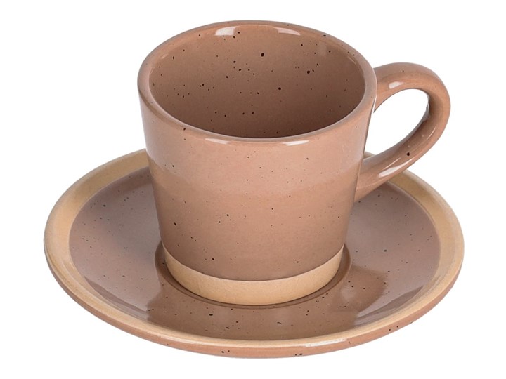 Filiżanka do kawy ze spodkiem Tilia ceramiczna jasnobrązowa Kolor Brązowy Ceramika Filiżanka ze spodkiem Kategoria Filiżanki