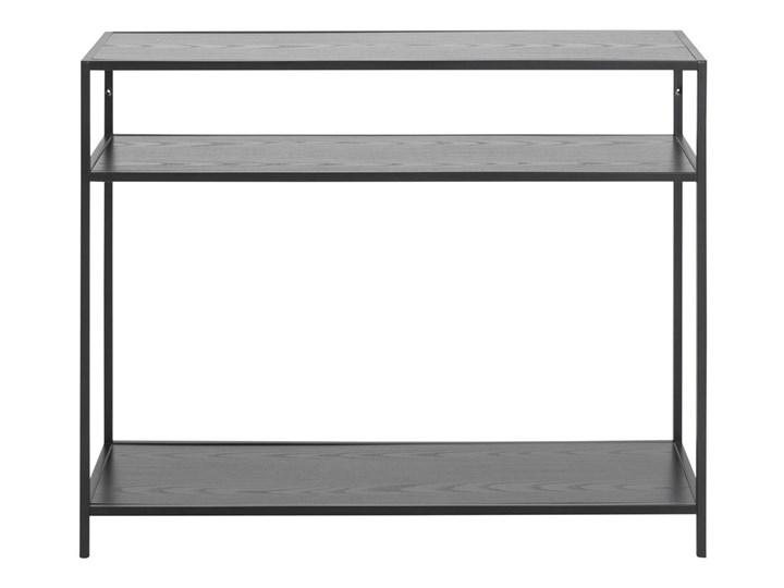 Konsola Seaford z półkami 100x35 cm czarna Kolor Biały Metal Szerokość 100 cm Kategoria Konsole