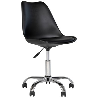 Krzesło biurowe z tworzywa sztucznego z siedziskiem z ekoskóry czarne