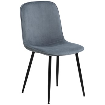 Krzesło tapicerowane szare na czarnych nogach