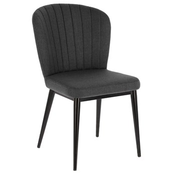 Krzesło Madge ciemnoszare i stalowe z czarnym wykończeniem