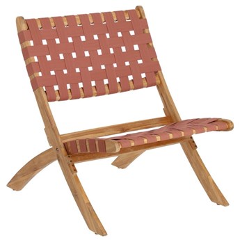 Fotel składany Chabeli lite drewno akacjowe i lina terakota FSC 100%