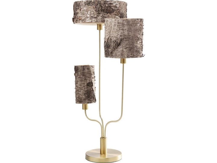 Lampa stołowa Corteccia 50x85 cm Drewno Kategoria Lampy stołowe Stal Kolor Biały
