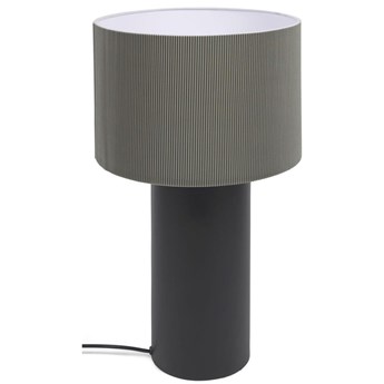 Lampa stołowa Domicina z metalu z wykończeniem w kolorze czarnym i szarym