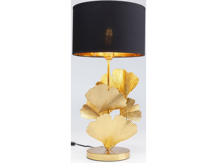 Lampa stołowa Flores Ø30x62 cm złota - klosz czarny Kolor Biały Lampa z kloszem Kolor Złoty