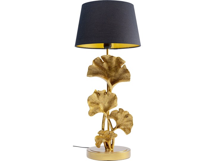 Lampa stołowa Leaf Ø31x69 cm złota - klosz czarny Lampa z kloszem Kolor Złoty Kategoria Lampy stołowe