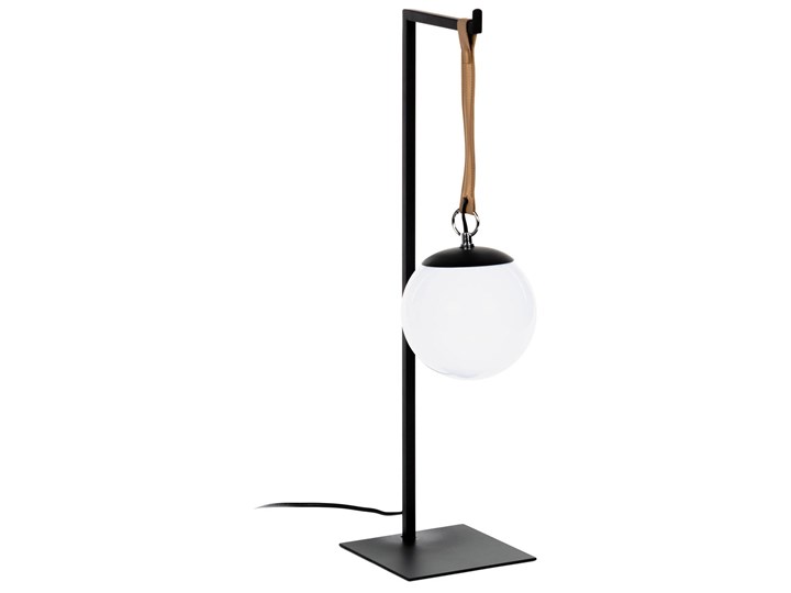 Lampa stołowa Monteiro czarna Metal Szkło Kolor Czarny Tworzywo sztuczne Kolor Biały