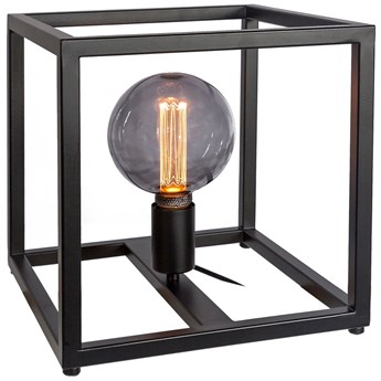 Lampa stołowa LED metalowa czarna 28x28 cm