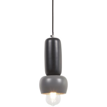 Lampa wisząca metalowa czarno-szara Ø12x27 cm