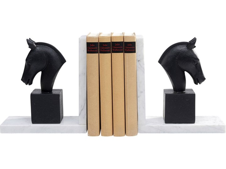Podpórki na książki Horse 36x21 cm czarno-białe