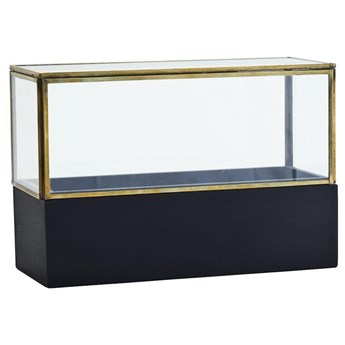 Pudełko dekoracyjne szklane czarne 26x11 cm