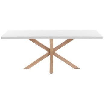 stół Argo 180x100 cm melamina wykończenie białe stalowe nogi wykończeniem o efekcie drewna