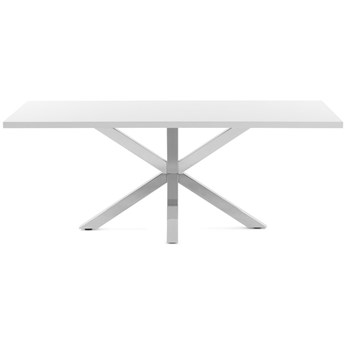 stół Argo 180 x 100 cm melamina wykończenie białe stalowe nogi