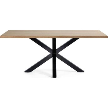 stół Argo 200 x 100 cm melamina z wykończeniem o efekcie drewna stalowe czarne nogi
