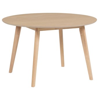 stół okrągły Batilde lite drewno kauczukowe z fornirem jesionowym Ø 120 cm